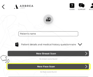 Adicionar novo caso de rosto no Arbrea Suite